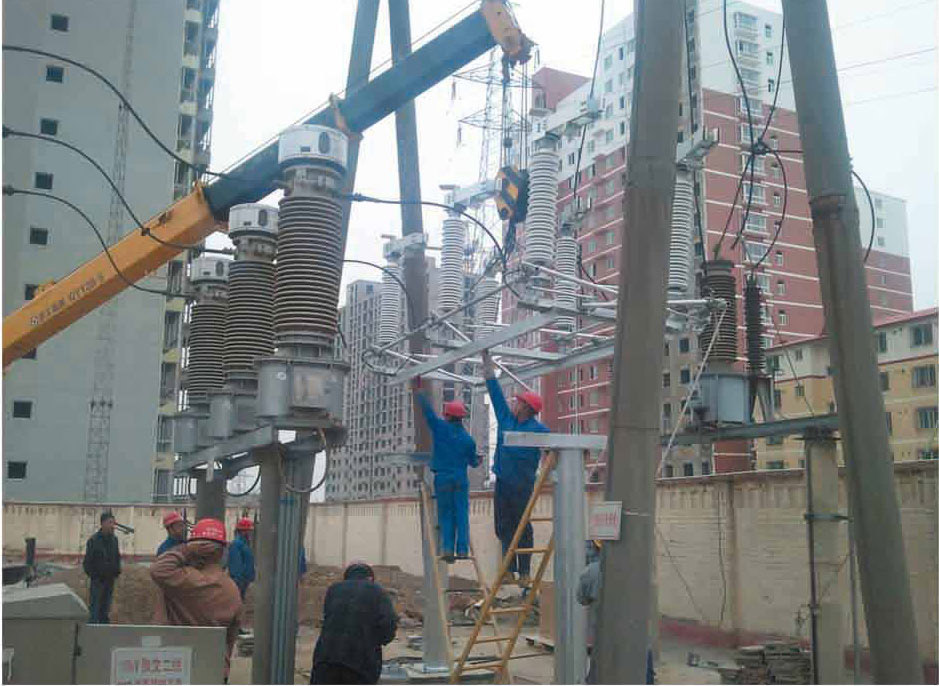 廊坊供電公司永清110KV變電站對隔離開關安裝工作